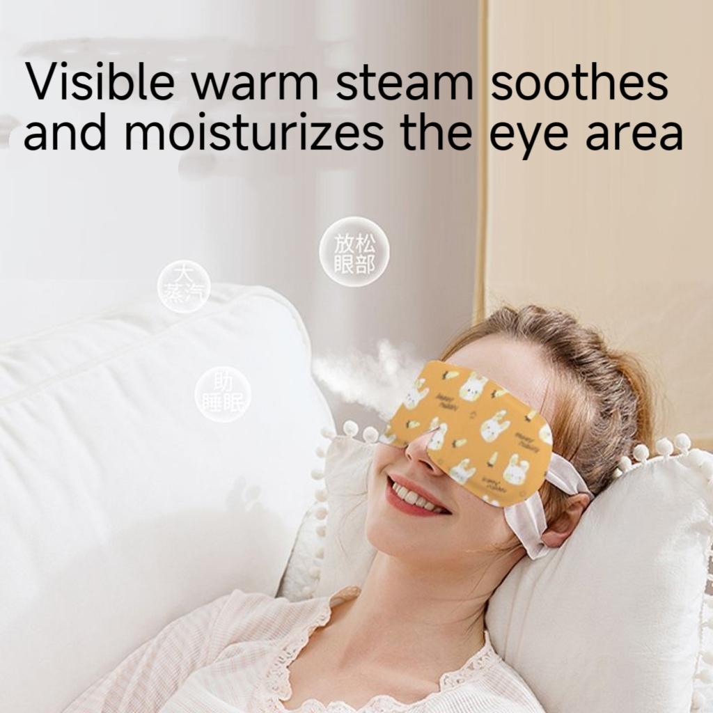 Steam Eye Mask with Essential Oils  - Self-Heating Warm Compress for Dry Eyes & Dark Circles, Relaxing Spa Treatment for Better Sleep