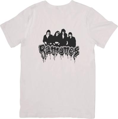 Ramones Music Unisex-Passform für Männer & Frauen Qualitäts-Baumwoll-T-Shirt Weiß.