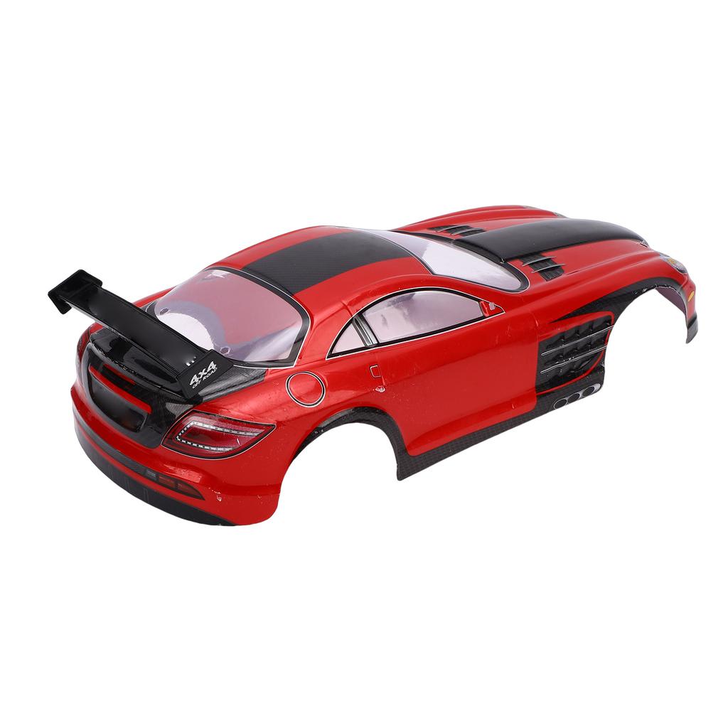 1 10 Scale RC Car Body Shell Universal Remote Control Car Shell Frame and Rear Wing for 26cm Wheelbase Racing Cars Red