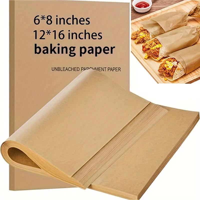 200 PCS Parchment Paper Precut Baking Sheets , Oil-Resistant, High-Temperature Baking Paper for Cooking, Roasting, and Food Prep