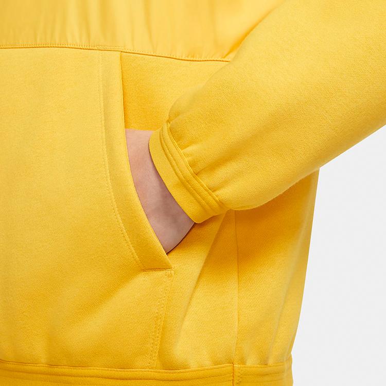 Nike Sportswear Just Do It Fleece-Lined Warm Reflective Casual Pullover Hoodie Men Tops Yellow CU4102-743