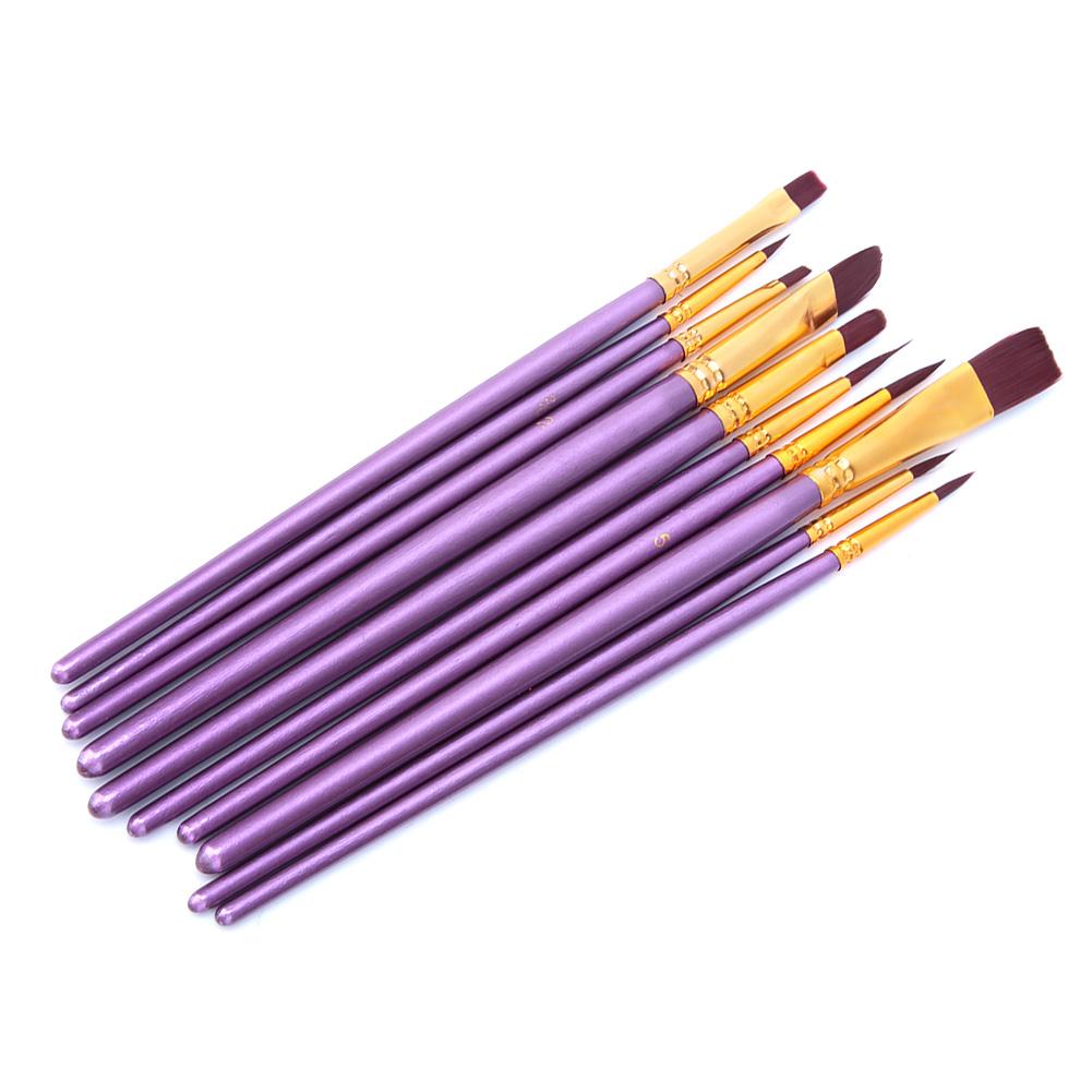 Satın alın 10pcs Gouache Pen Nylon Hair Watercolor Painting Nail Brush Set Art Supplies Joom
