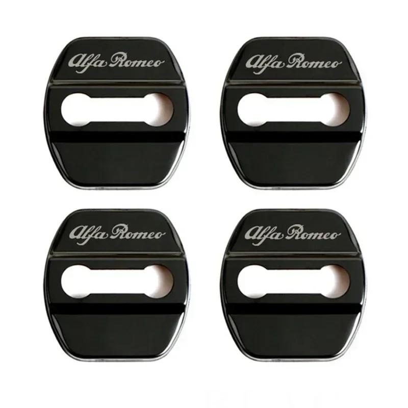 

Car Stickers For Alfa Romeo 4Pcs Car Door Lock Protective Cover Sticker for Alfa Romeo Logo Sportiva Giulia Giulietta 159 156 MI