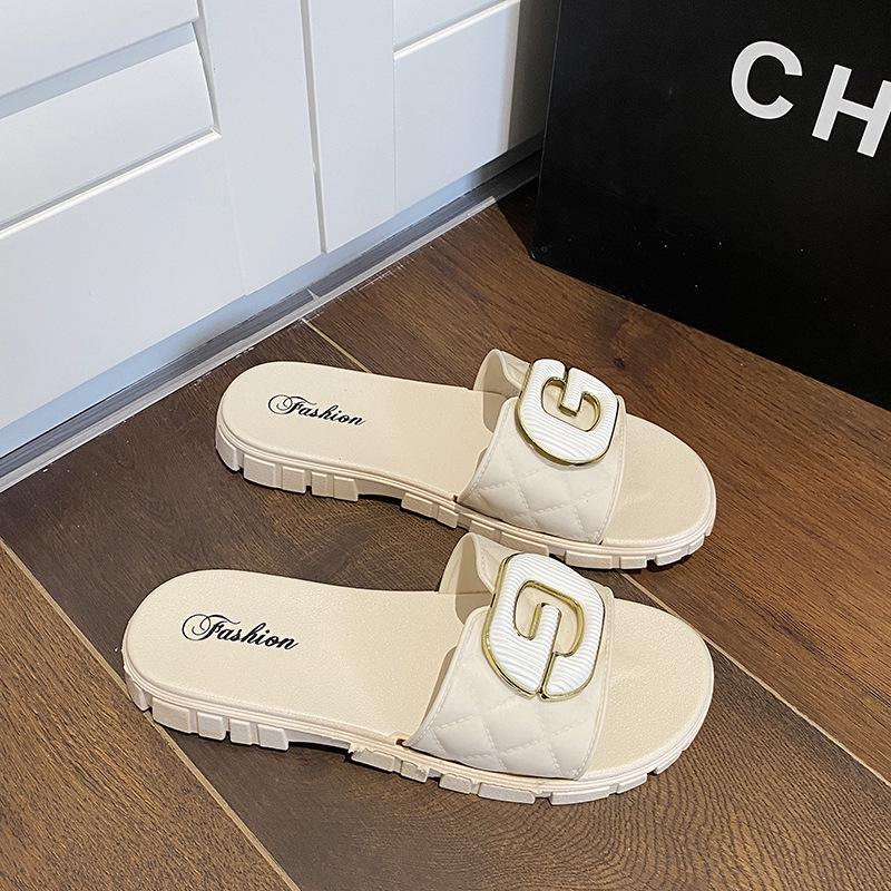 Trendy Square Toe Bowknot Low Heel Outdoor Women's Summer Slippers with Non-Slip Soft Sole