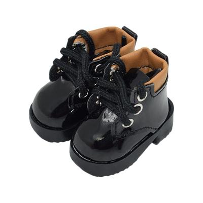 Niannyyhouse 15cm Plush Shoes, 16 BJD Doll, High-Heeled Leather Shoes, 5cm Shoe Length, Dress-Up, Cotton Doll, Accessories (Black)