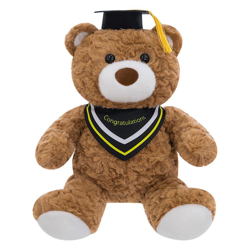 

Graduation Doctor Bear Doll Plush Toy Bear Doll Girl Ragdoll Graduation Commemorative Gift 25cm жёлтый