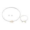 Openable Bracelet Bridal Jewelry Sets Adjustable Rhinestones Necklace Bracelet  Gift