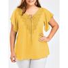 BITCED Camicette e camicie casual con scollo a V a maniche corte alla moda da donna