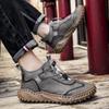 2023 Autumn/Winter Comfortable Hand-stitched Korean Style Genuine Leather Men's Casual Shoes