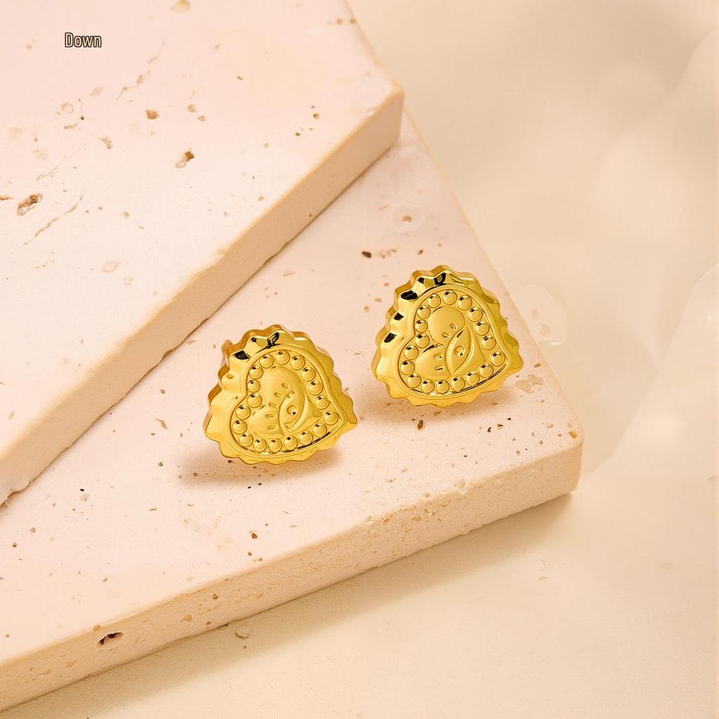 Geometric Irregular 18k Gold Titanium Steel Earrings for Women