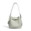 New lychee pattern bucket bag fashionable women's messenger bag women's solid color fashionable versatile leather shoulder armpit bag
