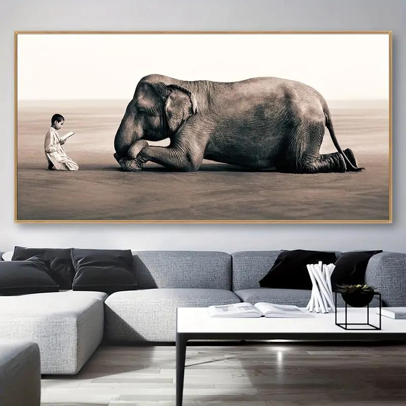 

Unframed Canvas Poster, Modern Art, Animal Elephant Wall Art, Ideal Gift For Bedroom Living Room Corridor, Wall Art, Wall De 20x40cm No Framed