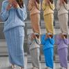 Winter Frauen Gestrickte 2 Stück Set Casual Einfarbig Langarm Pullover Pullover Top + Gestrickte Röcke 2PCS Anzüge frauen Warme Sets