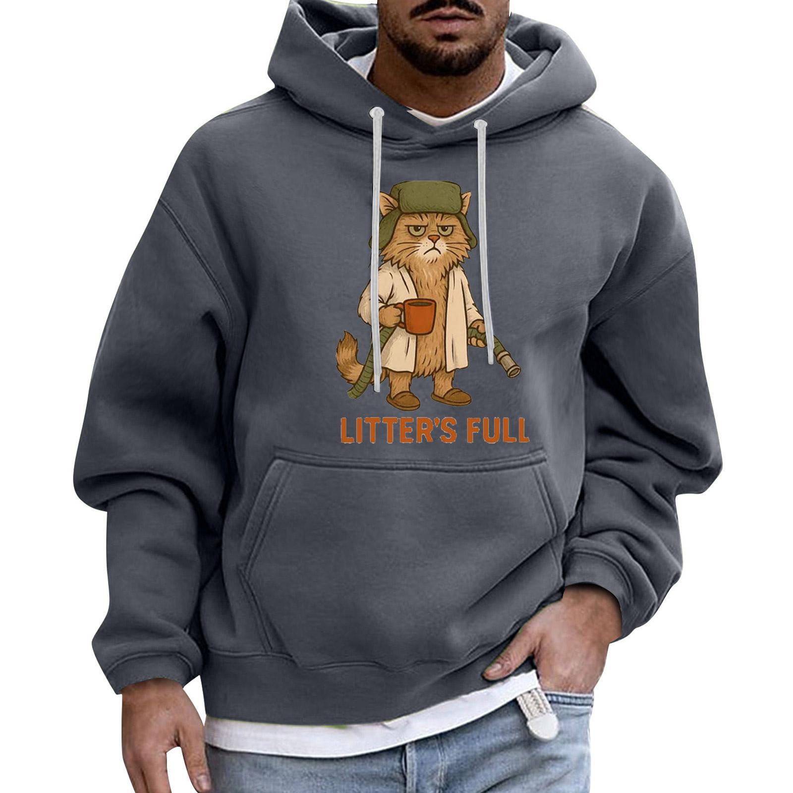 

Мужской Спортивный Повседневный С Длинными Рукавами С Карманом Капюшон Толстовка M