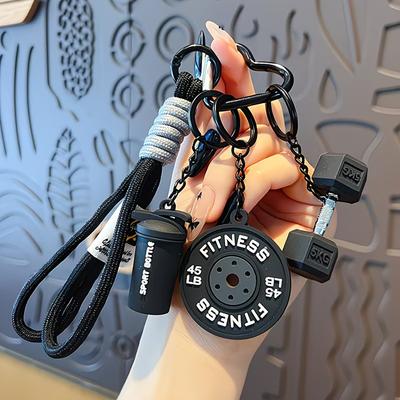 M Fitness Keychain Weight Plate with Dumbbell/Kettlebell Keychain - Unisex Gym Accessory, Weight Plates with Keychain for Easy Tracking, Workout Gift,