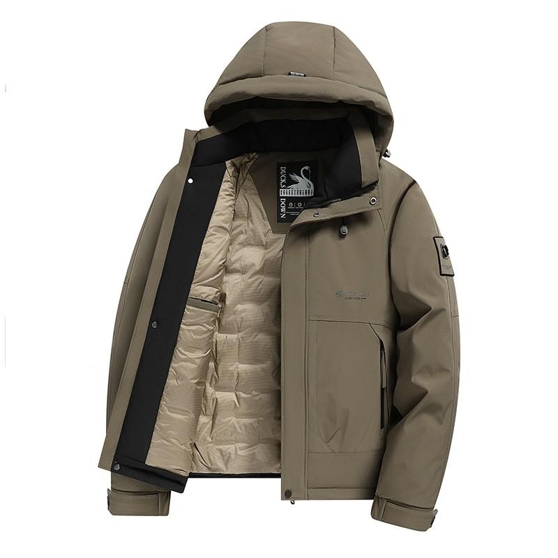 

Hooded White Duck Down Jacket Winter Thick Warm Simple Coat Mens Outdoor Casual Multi Color Sizes Available M верблюд