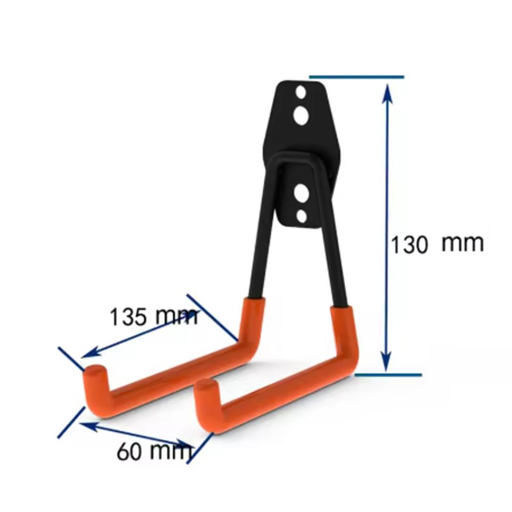Heavy Duty Wall Mount Metal Hook Garage Organizer Bicycle Ladder Hanger Anti Slip Storage Hook For Garden Tools Home Backyard