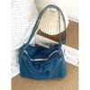 Early spring new large-capacity denim shoulder bag fashionable and old retro striped underarm bag versatile hobo bag