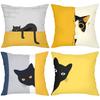 Cute Black Cat Patterned Cushion Covers for Home Polyester pillowcase, sofa decorative cushion cov Headboard Pillow