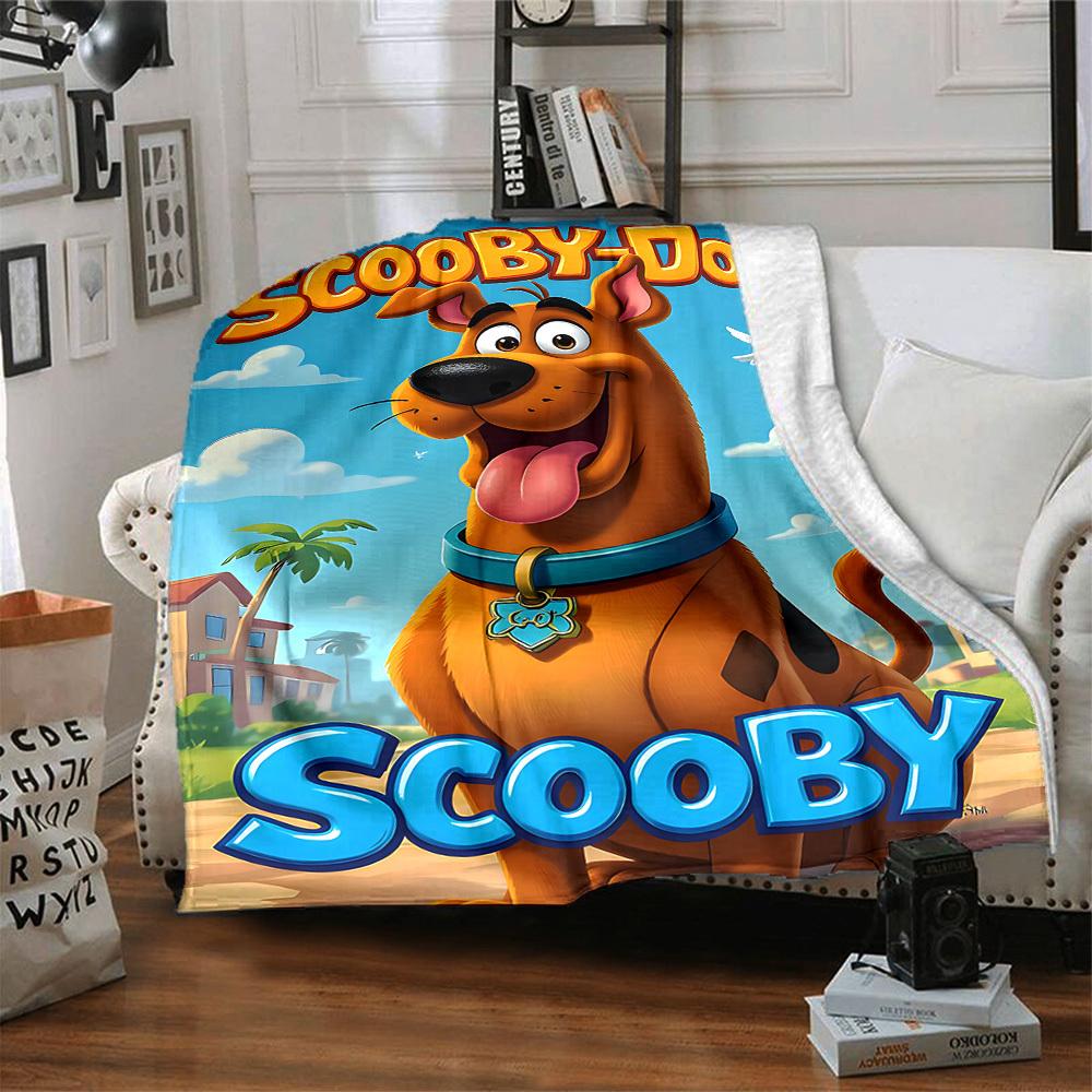 1pc Scooby-Doo Mystery Flannel Throw Blanket - Lightweight Soft Warm All-Season Blanket for Sofa, Bed, Travel, Camping L1029054