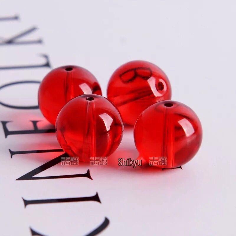 Multi-Color Round Glass Beads (Red, Yellow, White, Green, Black, Brown) 6-14mm with Through Hole, Hand E18