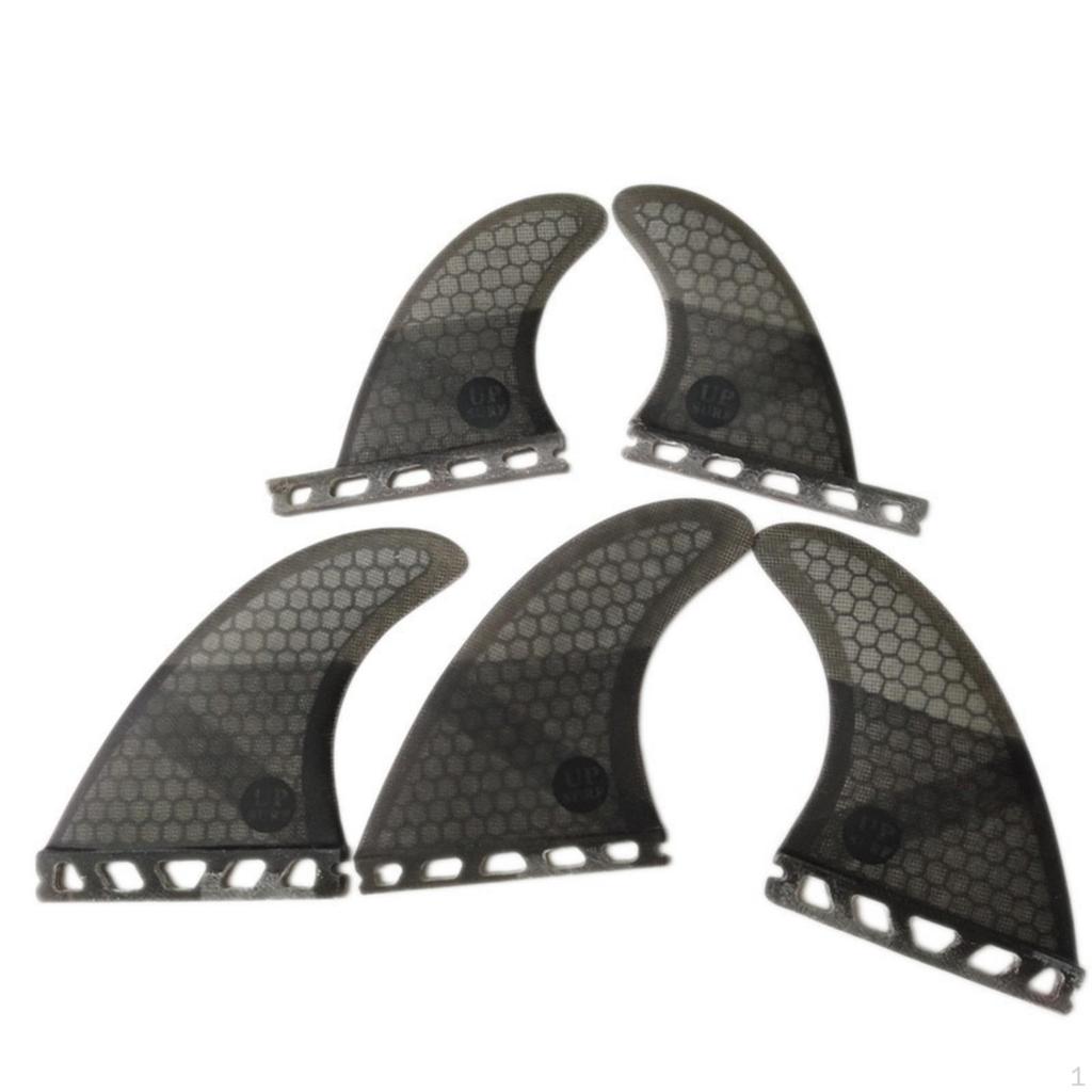 5 Pieces 5-Piece Fin Assembly Honeycomb Pattern FUT Translucent