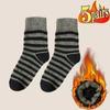 5Pairs Winter Men's Merino Wool Socks Super Thick Warm High Quality Harajuku Retro Snow Casual Antifreeze Cashmere Socks Men