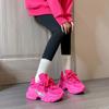 Fashion Thick Sole Women Breathable Leather Sneakers Fashion 8CM Heels High Platform Outdoor Sport Dad Shoes Trainers White Chunky Shoes