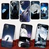 Moon Roaring Wolf Phone Case For iPhone 16 14 13 12 11 15 17 Pro Max Mini 15 16 Plus 16e 17 Air Cover Fundas