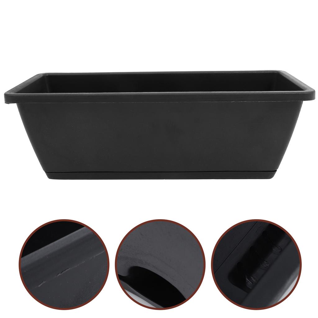 6Pcs Rectangular Flower Pots Outdoor Garden Boxes Plastic Planter Containers With Drainage Holes Pots
