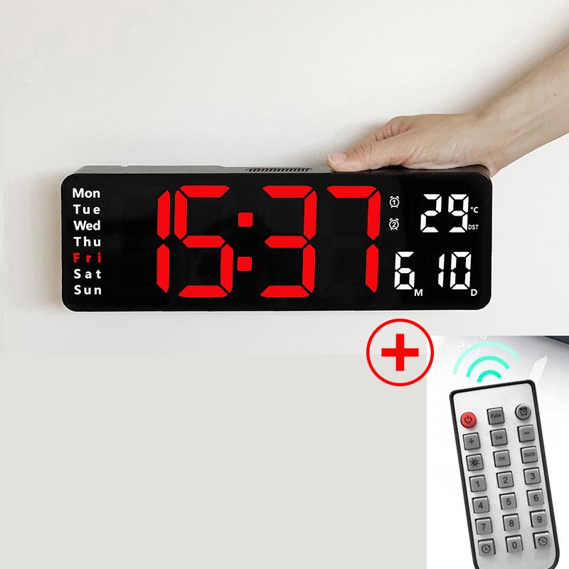 Orologio da Parete Digitale LED Intelligente Silenzioso da 10 Pollici Sveglia Elettronica Orologio da Scrivania Moderno Minimalista Termometro Calendario Cubo del Tempo Decorazione per la Casa