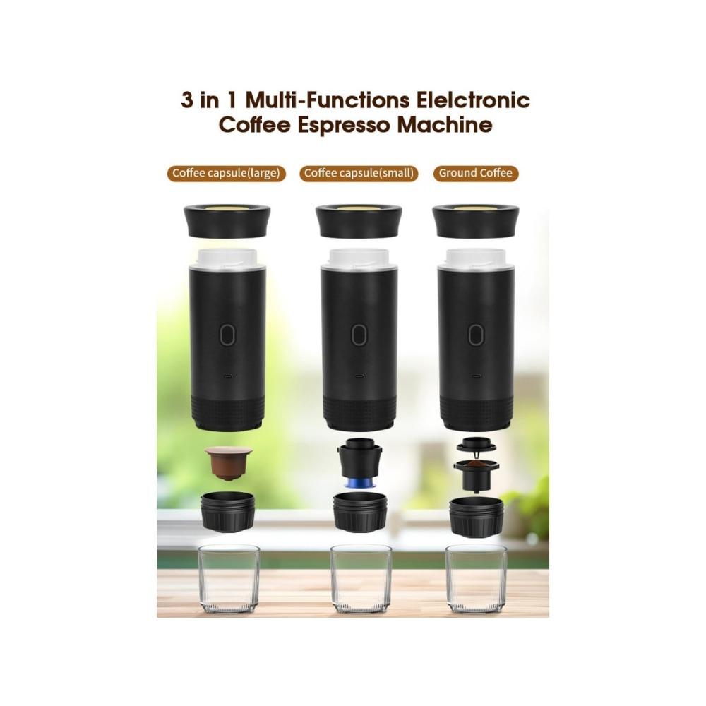 Portable Capsule Coffee Machine, Fully Automatic Heated Outdoor Espresso Machine Three-in-one