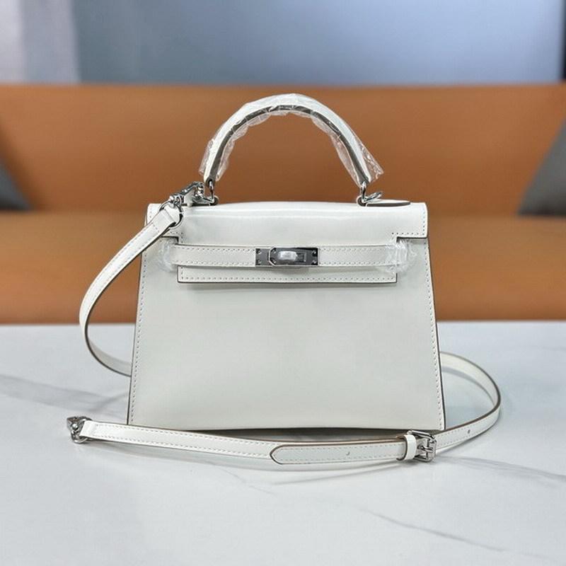 2026 new leather cowhide women's bag mini bag BOX glossy leather patent leather Kelly bag, handbag shoulder bag