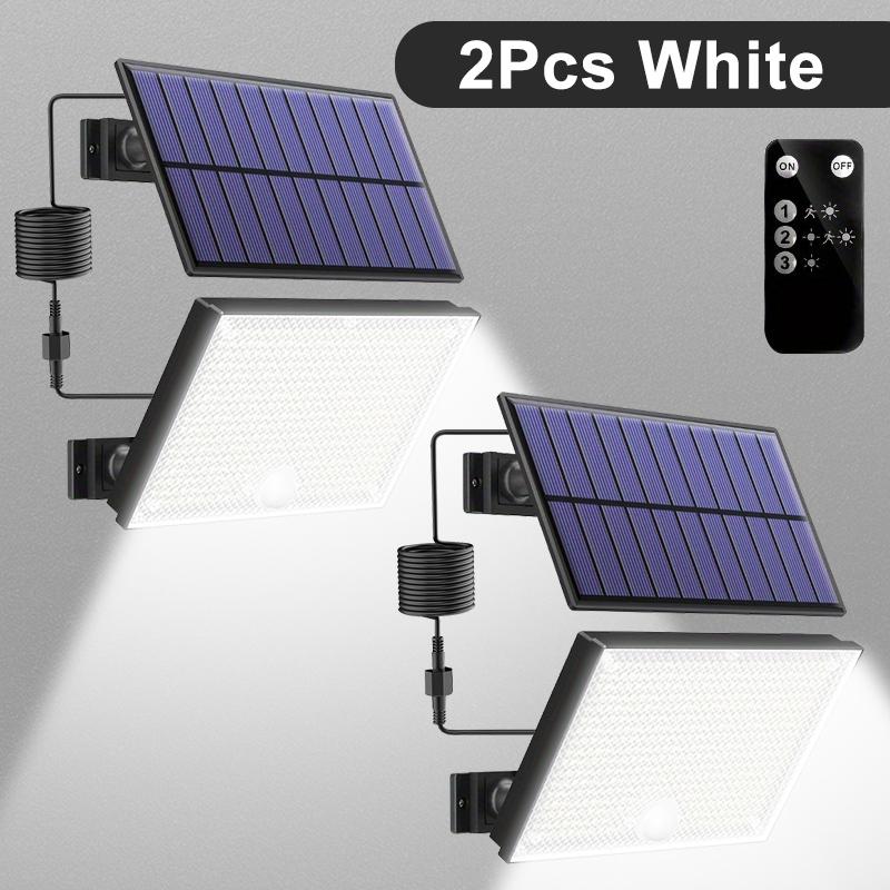 106/400 LED Solar Motion Sensor Floodlight, Outdoor Security Light with 16.4ft Cable, IP65 Waterproof for Garden Yard Driveway