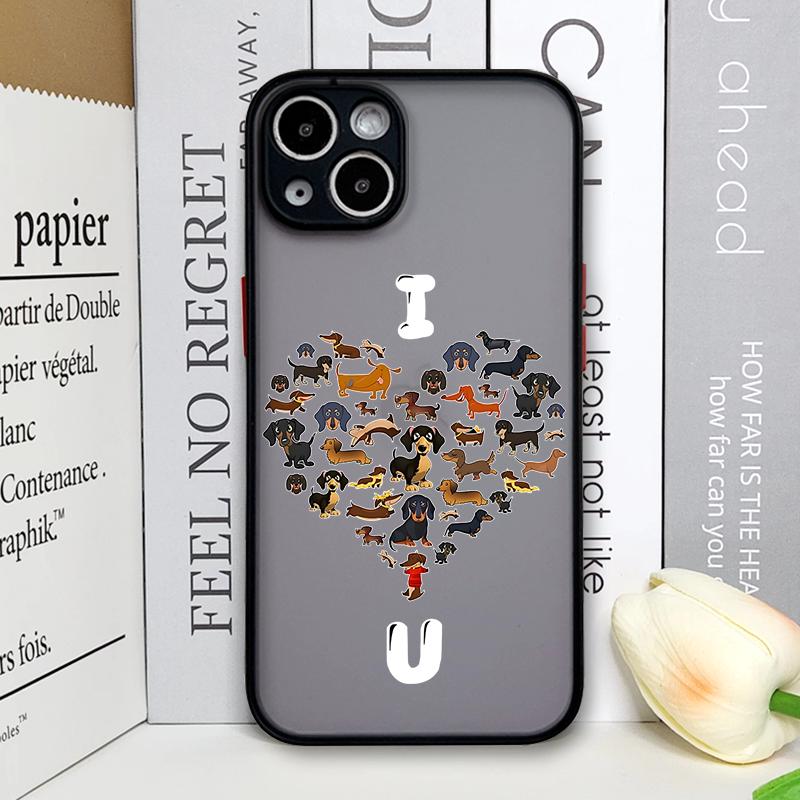 

Funny Cartoon Dachshund Lovely Dog Pattern Phone Case for IPhone 17 16 Pro Max 15 14 13 12 11 XS MAX X XR 7 8 14 Plus Back Cover iPhone 13 mini