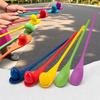 Montessori Rainbow Wooden Spoon Ball Sensory Toy Color Matching Balance Game Toddler Early Educational Preschool Teaching Aids