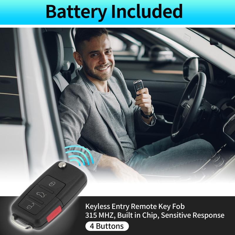 X Autohaux NBG92596263 315 MHz Keyless Entry Remote Key Fob for Volkswagen Golf GTI Jetta