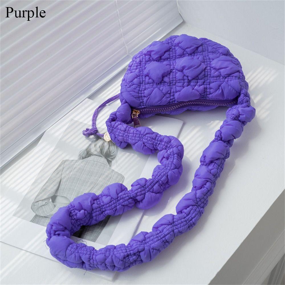 Women Cloud Pleated Bubbles Messenger Bag Elegant Quilted Shopping Bag Casual Shoulder Bag Fashion Simple Solid Color Handbags