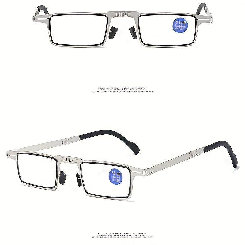 Portable Metal Folding Reading Glasses with Anti Blue Light and High-definition Scratch Resistant Lenses Unisex Gift