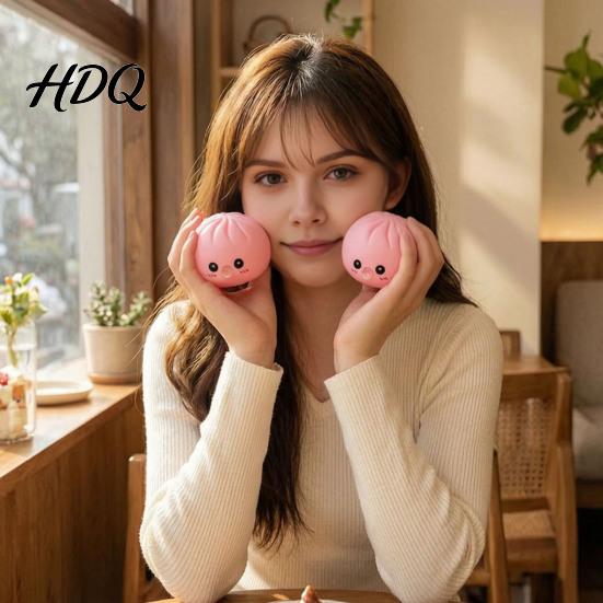 Bubble Blowing Toy Rice Dumpling Squeeze Soft Stress Relief Balls Cute Tactile Sensory Blow Bubbles Shape Skin-Friendly Fidget for Adults