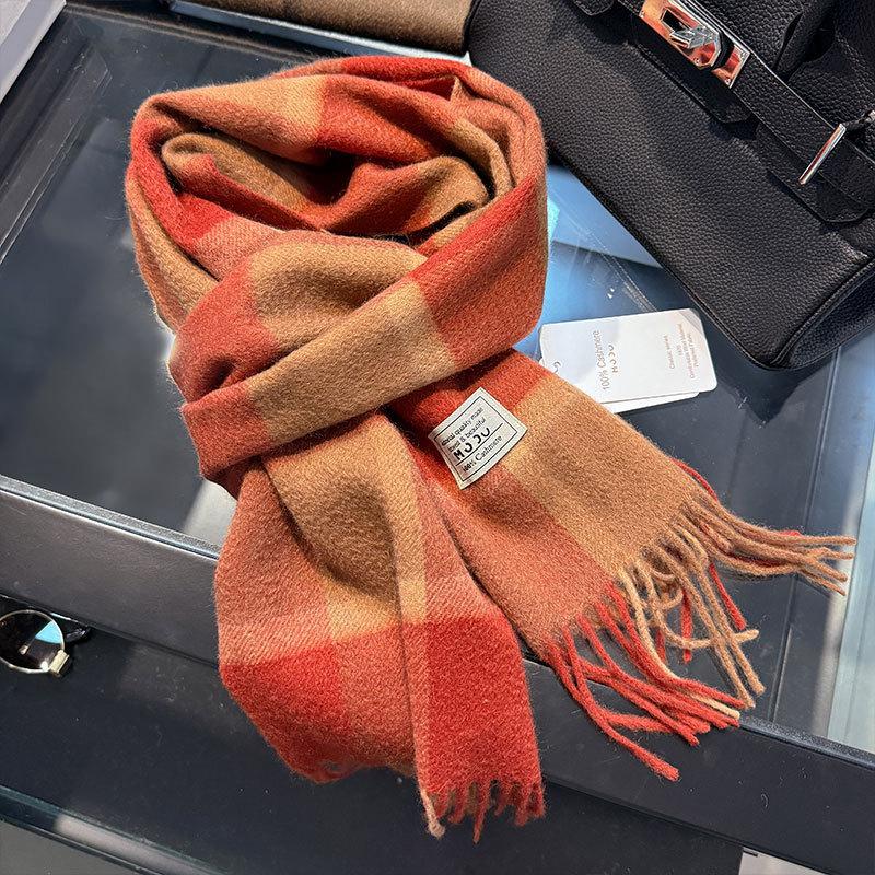 Sciarpa in lana pashmina 100% cashmere invernale per donna, scialli e stole spessi e caldi, sciarpa da donna con nappe e sciarpa