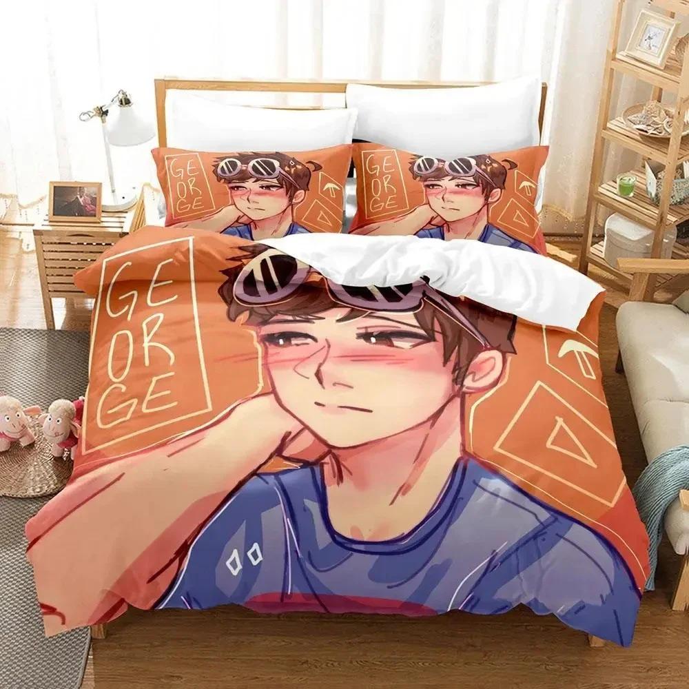Cartoon GeorgeNotFound Bedding Set Duvet Cover Bed Set Quilt Cover Pillowcase Comforter King Queen Size Boys Adult Bedding Set
