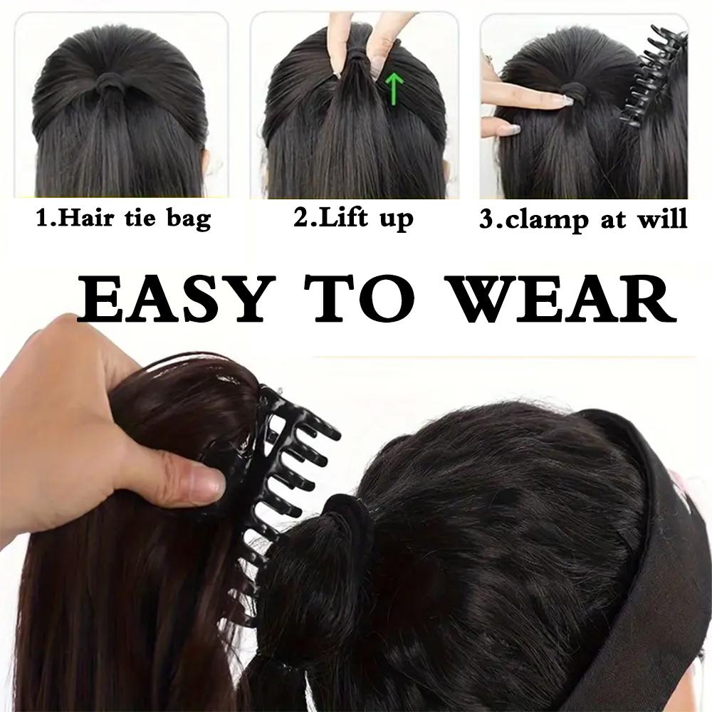 LISI HAIR Synthetic Claw Clip In Ponytail Extension Short Straight Hair Natural Looking For Elegant Women Daily Cosplay Use