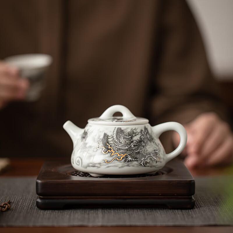 Su's Ceramic Ink Dragon Shi Piao Teapot