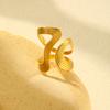 Stainless Steel Irregular Geometric Lines Ring for Women,Gold Color Opening Rings,Fashion Jewelry Gifts