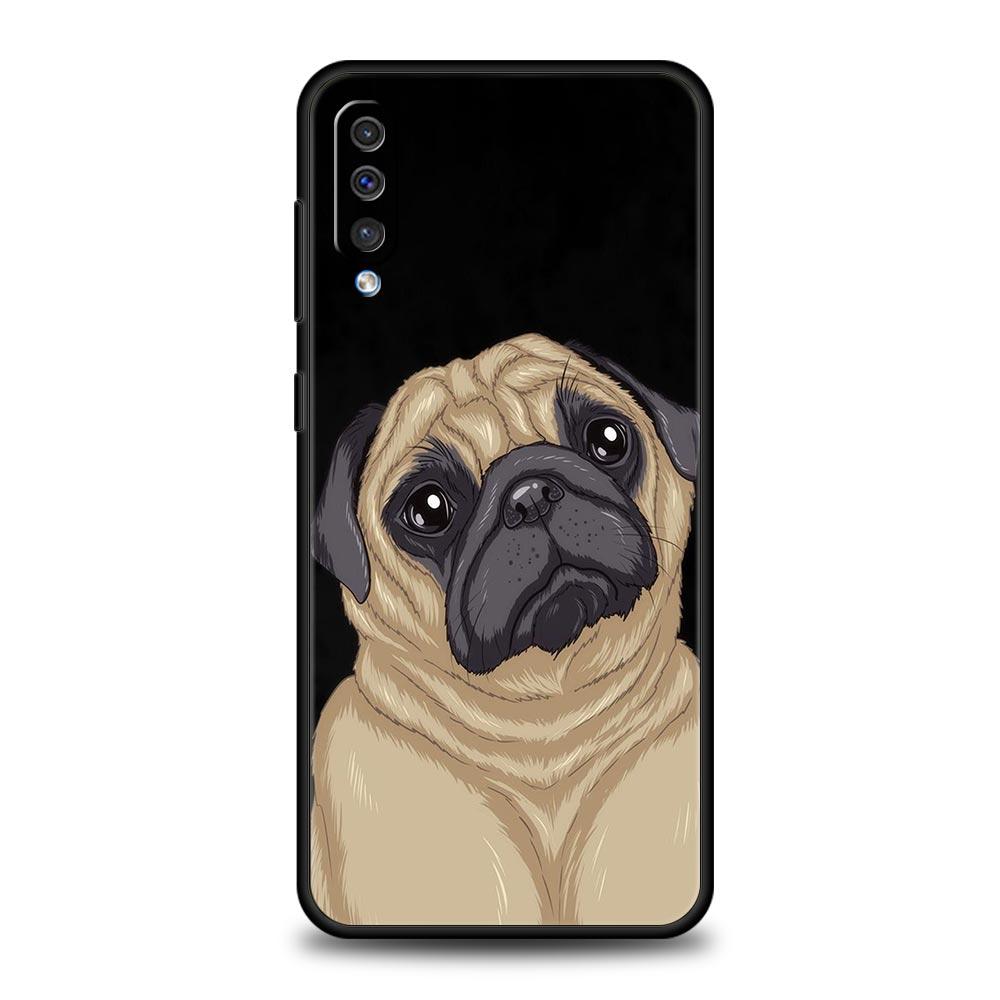 Cute Pug Dog Phone Case For Samsung A54 A52 A24 A14 A50 A70 A10 A30 A40 A20S A20E A06 A02S A12 A22 A34 A42 A32 5G A04s A16 Cover