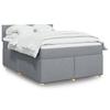 VidaXL Slat Bed Base with Mattress Light Grey 160x200cm Fabric 3286731