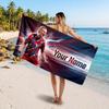 Erling Haaland Custom Beach Towel, Personalized Name Text Print, Football Logo Soft Quick‑Dry Towel Holiday Gift