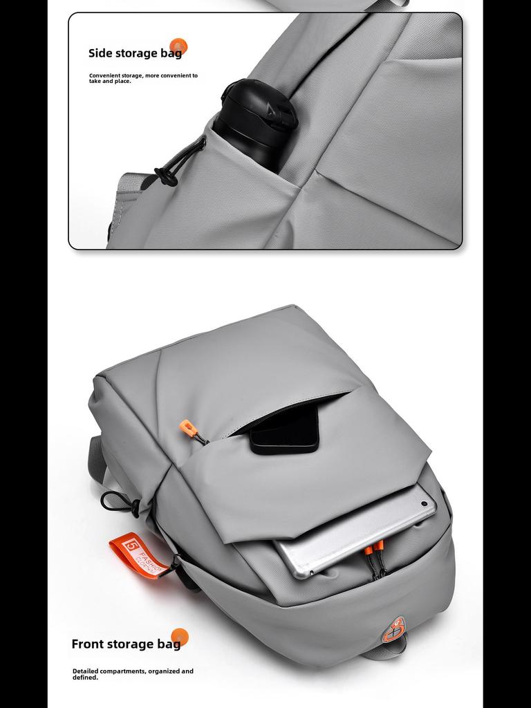 Men's Large Capacity Solid Color Backpack: Ideal for Business Travel, School, and College.