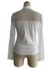 Frühlings-Netz-Pünktchen-Patch Damen Langarm-Oberteil Stehkragen Pullover Schlank Figurschmeichelnd Vielseitig Mode Lässig Schlanke Passform Damen Elegantes Oberteil
